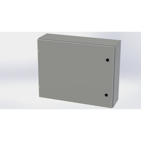 Saginaw Control & Engineering 1/4 Turn Latch Electrical Enclosures, 24 in H, 8 in D, 30 in W, NEMA 3R, 4, 12, 13, Carbon Steel SCE-24EL3008LP